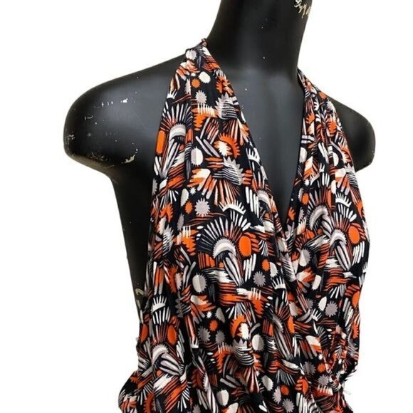 NEW Free People Daria Black Combo All Over Print Halter Maxi Size XS - Picture 2 of 8